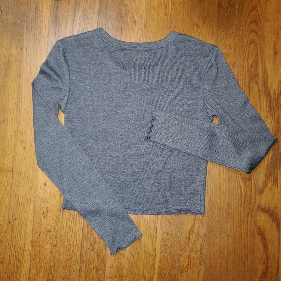 Kittenish Brown Long Sleeve Crop Top - Picture 3 of 9